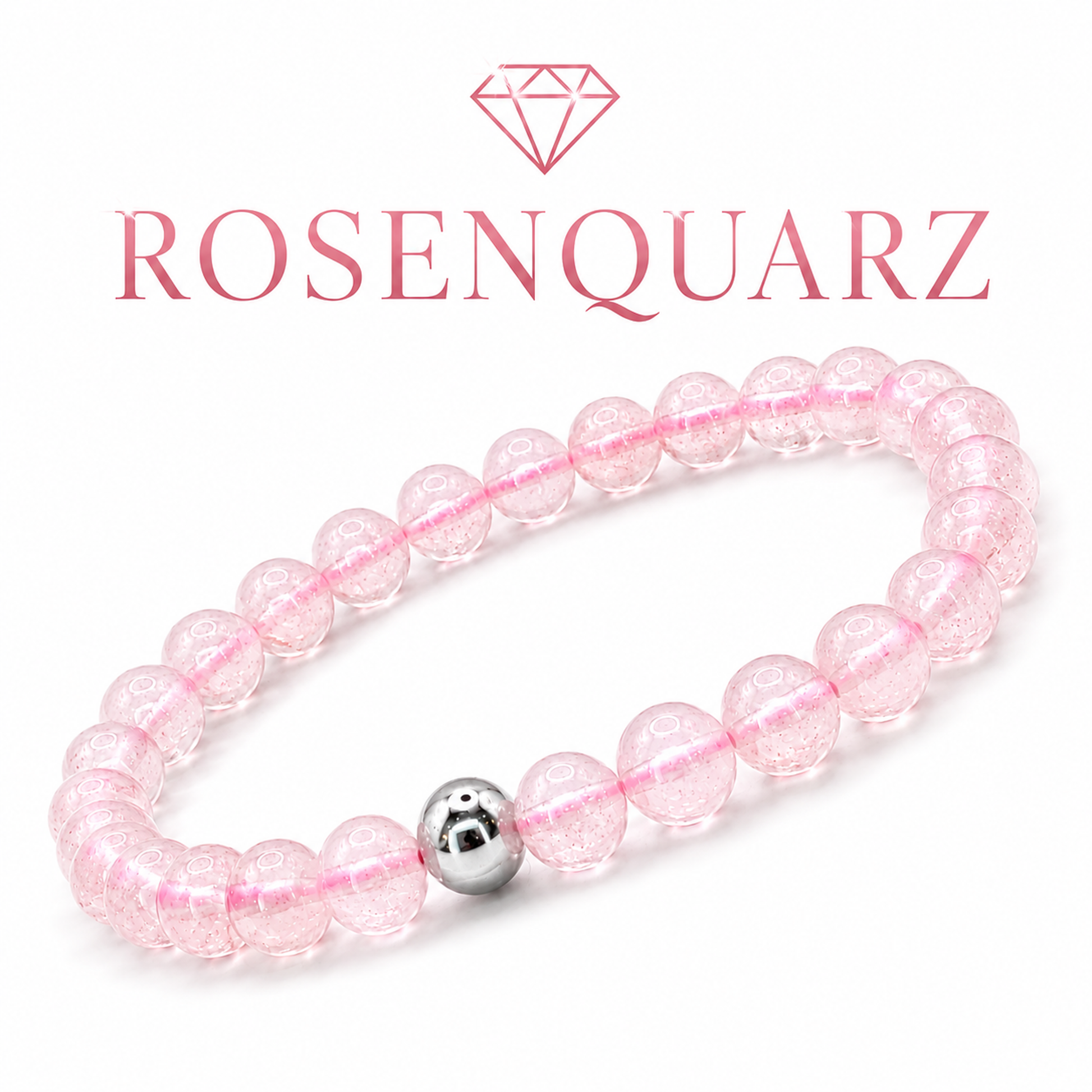 Rosenquarz Armband Edelsteinperlen 6 mm - Interbed