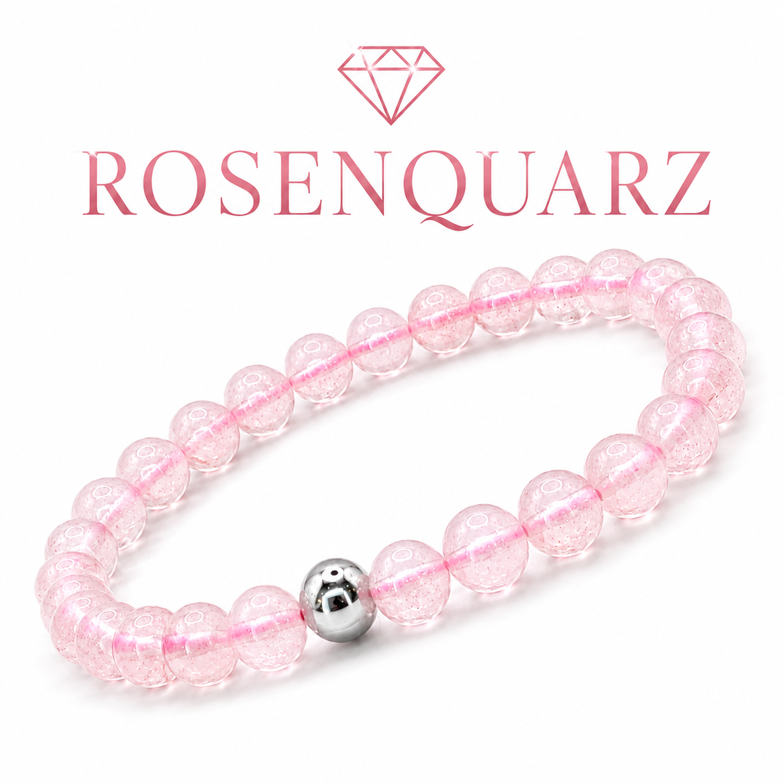 Rosenquarz Armband Edelsteinperlen 6 mm - Interbed