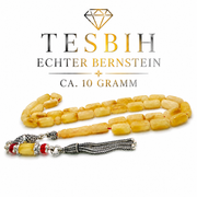 Bernstein Tesbih mit 33 Perlen 925 Echt-Silber Püskül - Interbed
