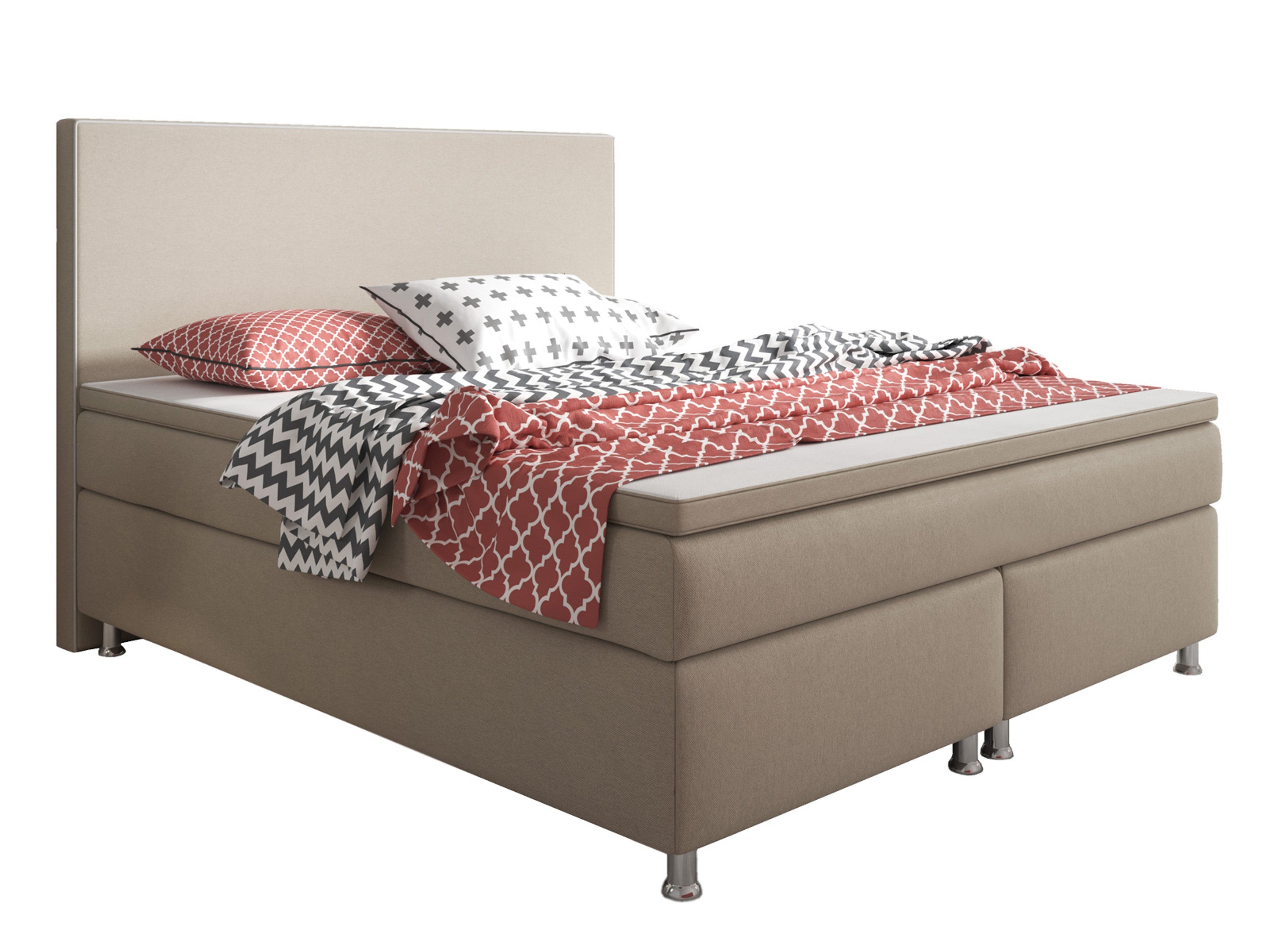 Boxspringbett King Size 180x200 cm Webstoff Muddy - Interbed