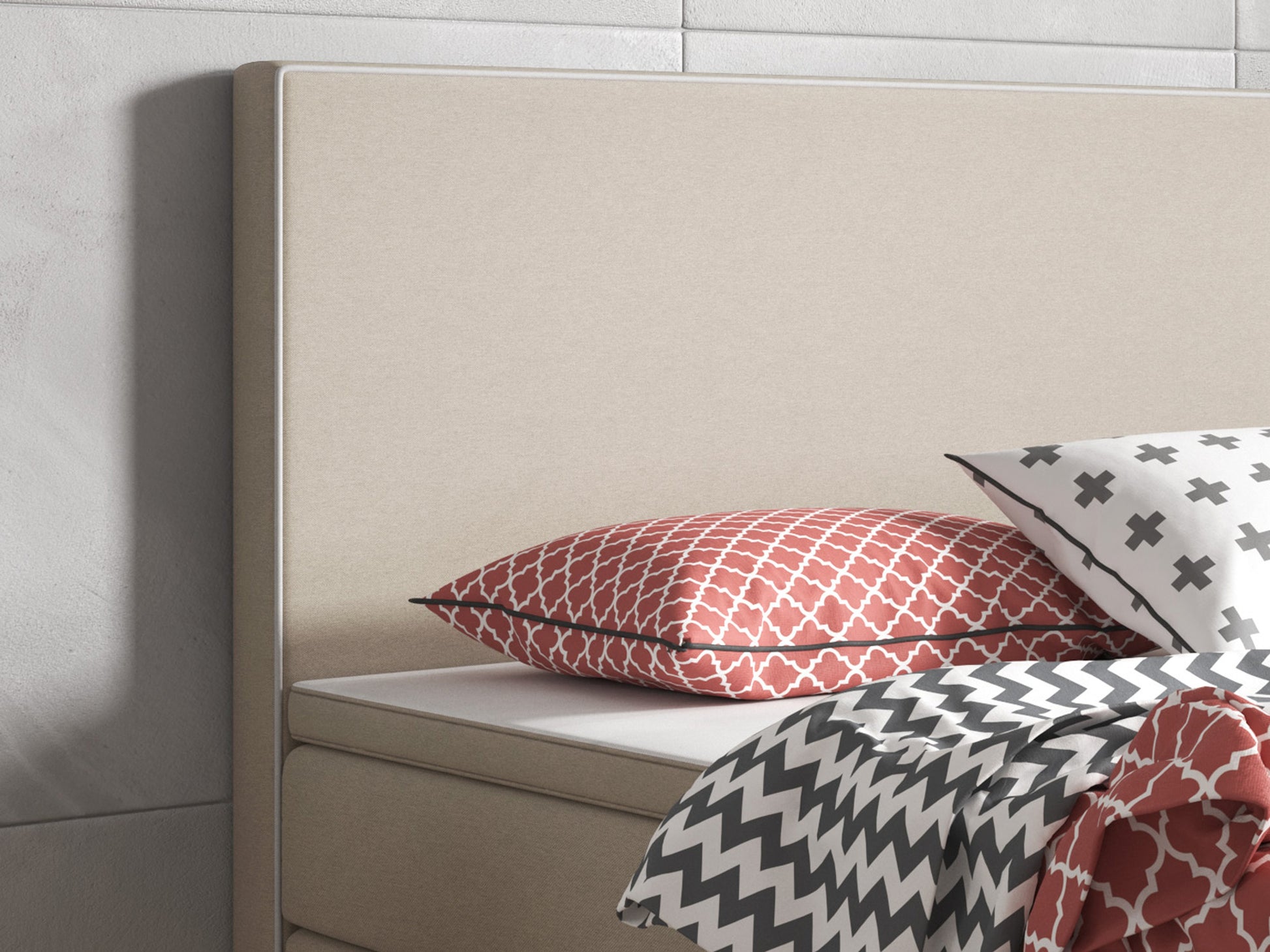 Boxspringbett King Size 180x200 cm Webstoff Muddy - Interbed