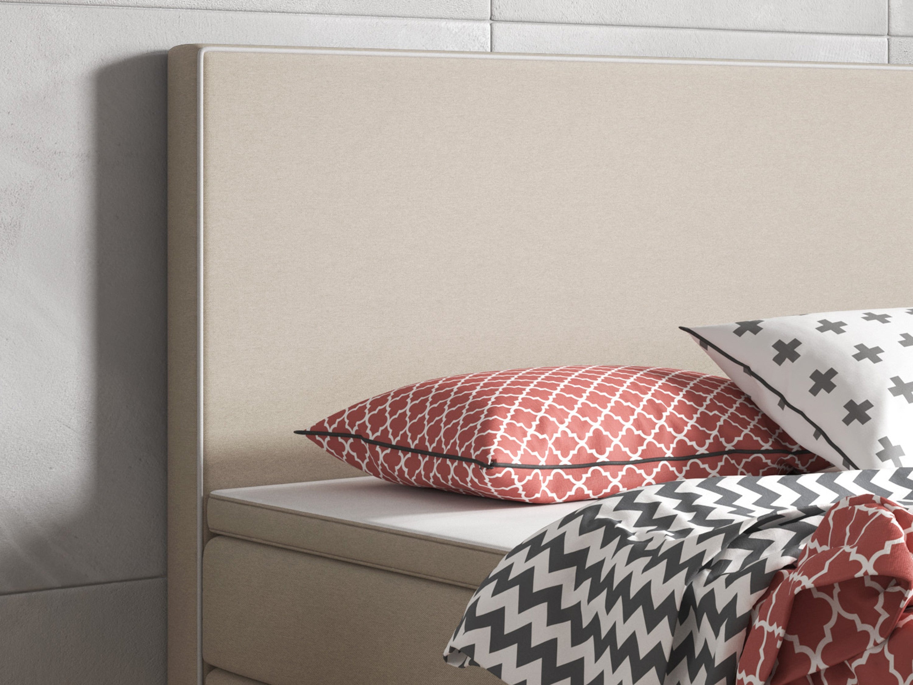 Boxspringbett King Size 180x200 cm Webstoff Muddy - Interbed