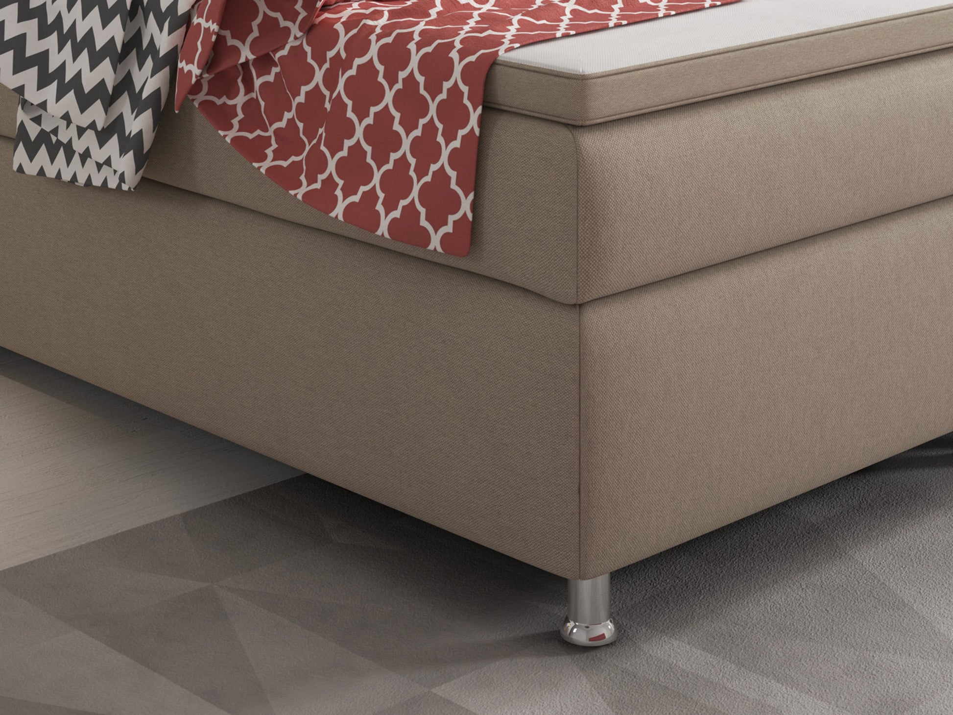 Boxspringbett King Size 180x200 cm Webstoff Muddy - Interbed