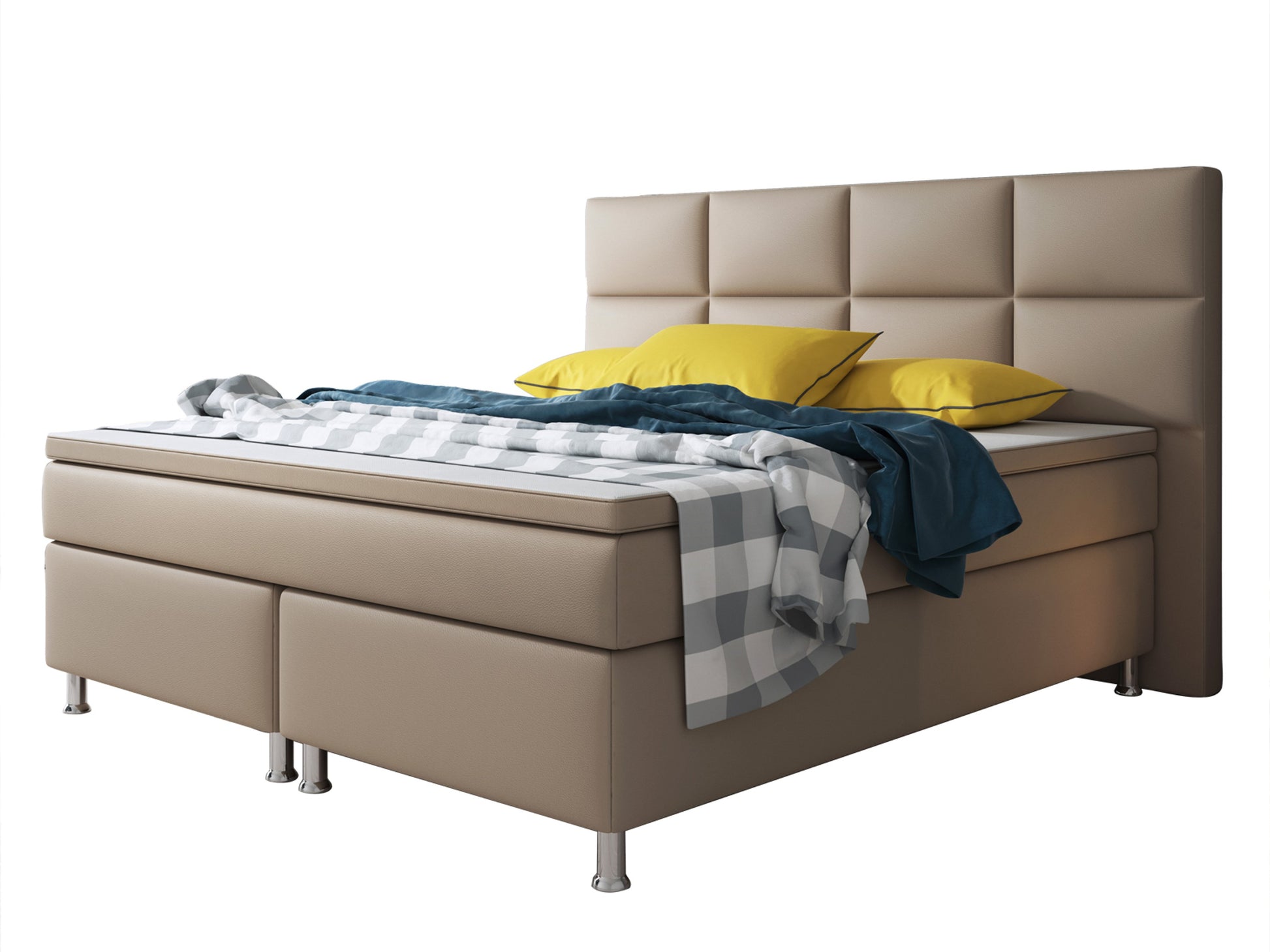 Boxspringbett Miami 180x200 cm Kunstleder Muddy - Interbed
