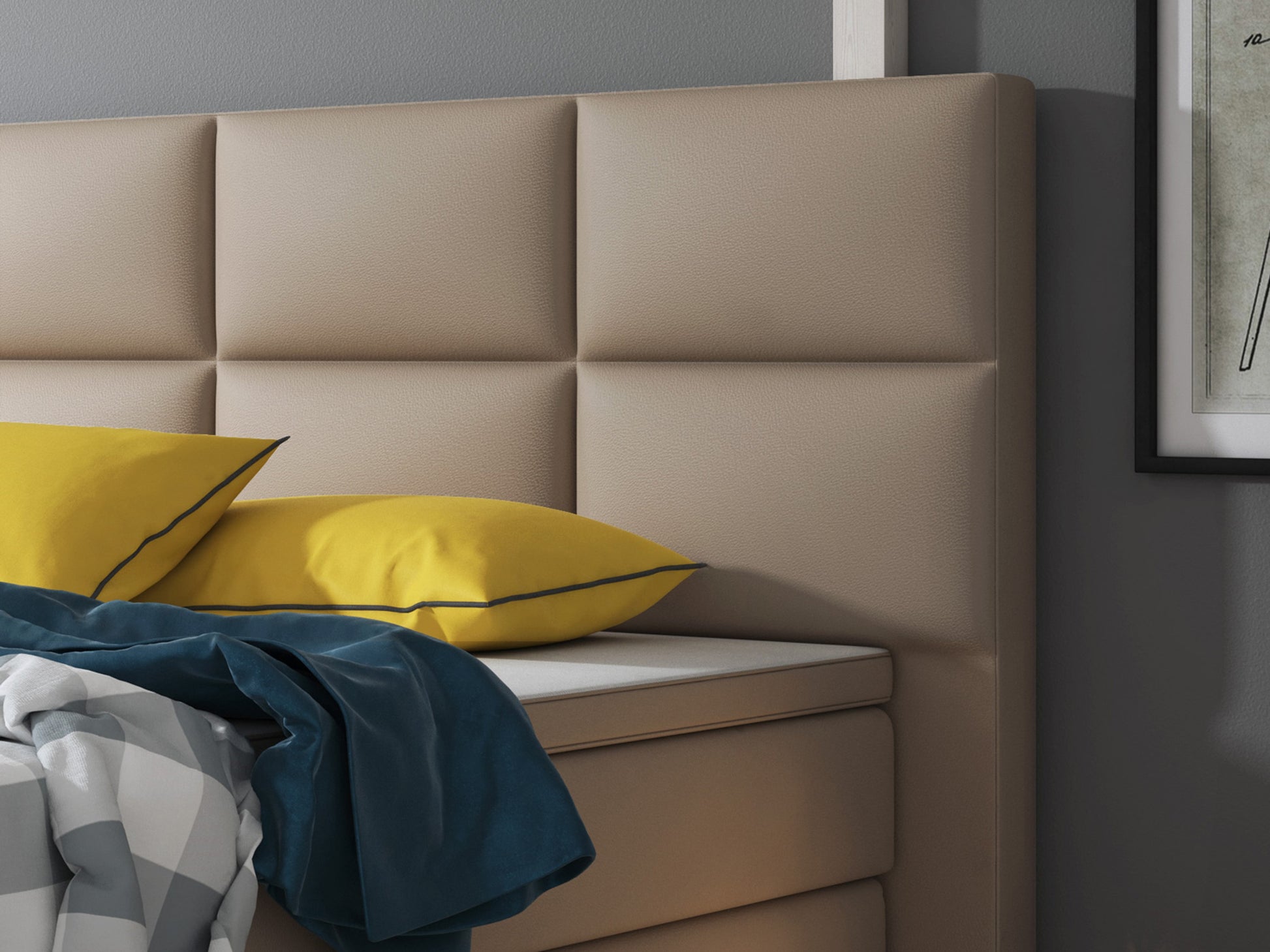 Boxspringbett Miami 180x200 cm Kunstleder Muddy - Interbed