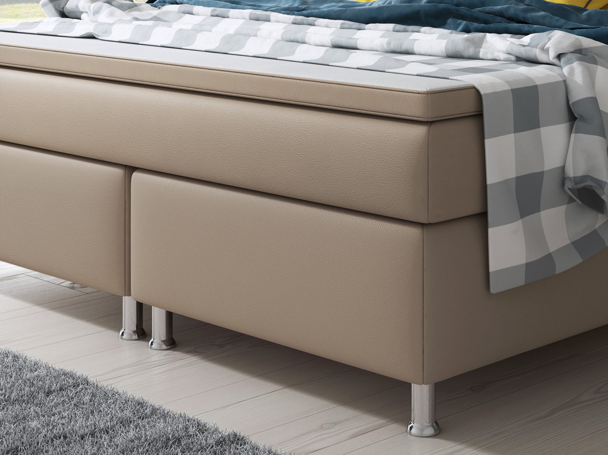 Boxspringbett Miami 180x200 cm Kunstleder Muddy - Interbed