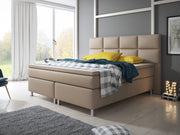 Boxspringbett Miami 180x200 cm Kunstleder Muddy – 7‑Zonen Matratze & PU‑Topper - Interbed