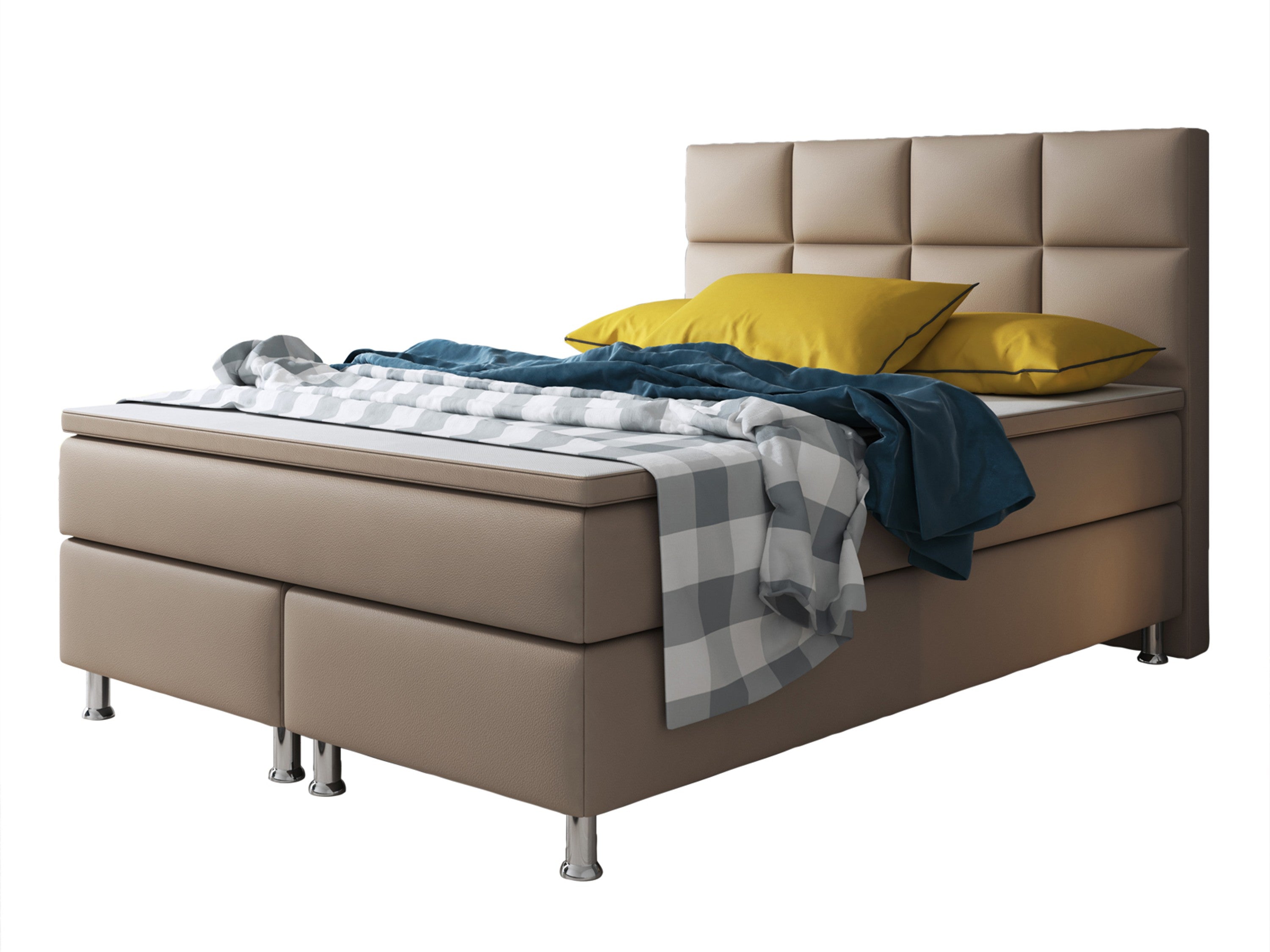 Boxspringbett Miami 140x200 cm Kunstleder Muddy - Interbed