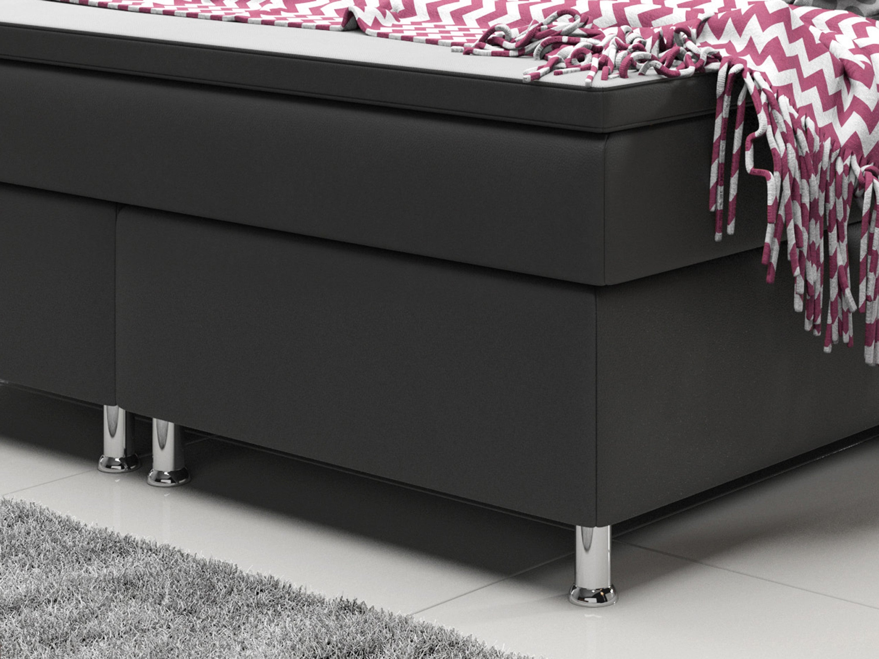Boxspringbett M1 180x200 cm Kunstleder Schwarz