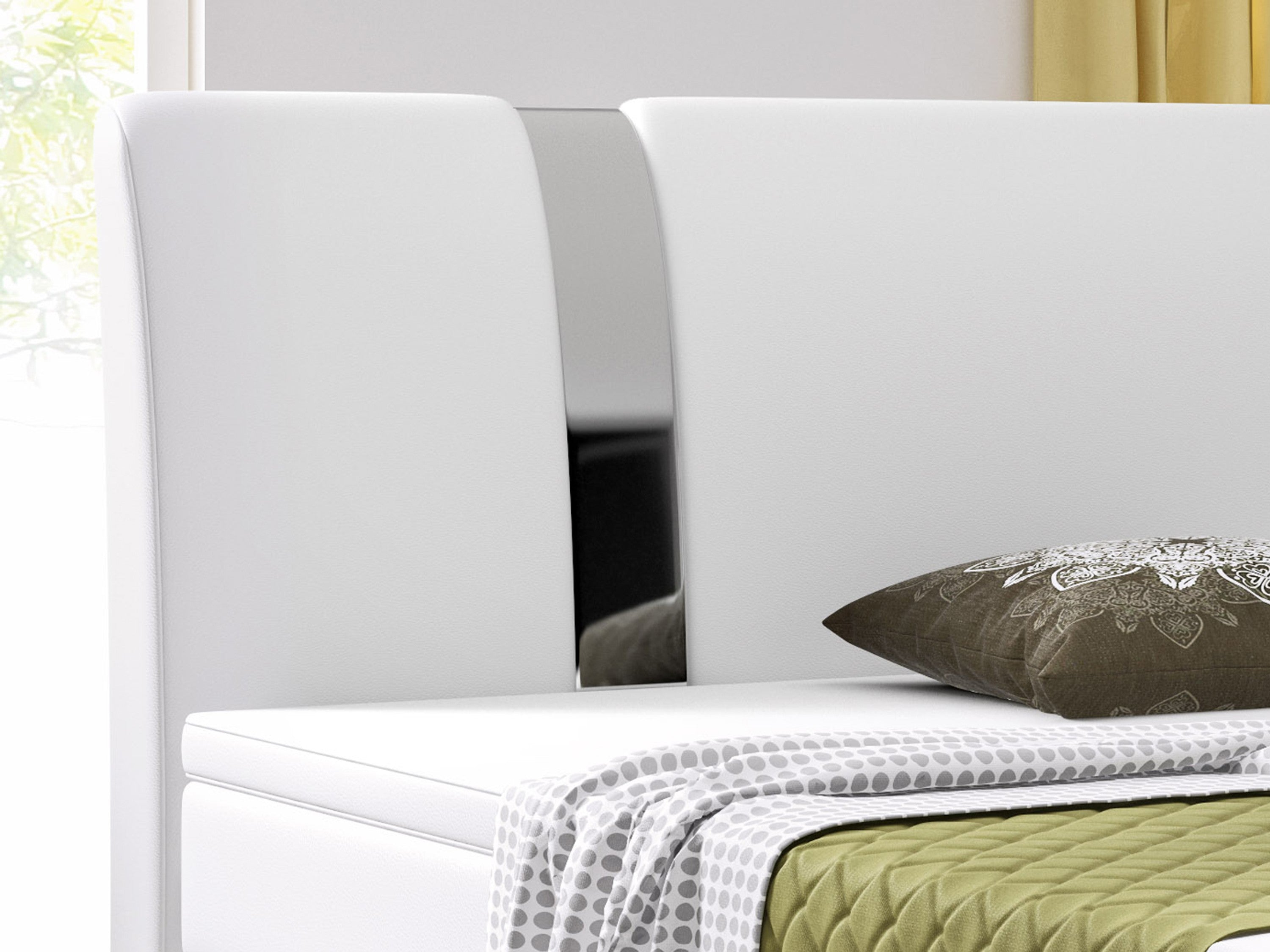 Boxspringbett Riva 180x200 Kunstleder Weiß TYP 3 - Interbed