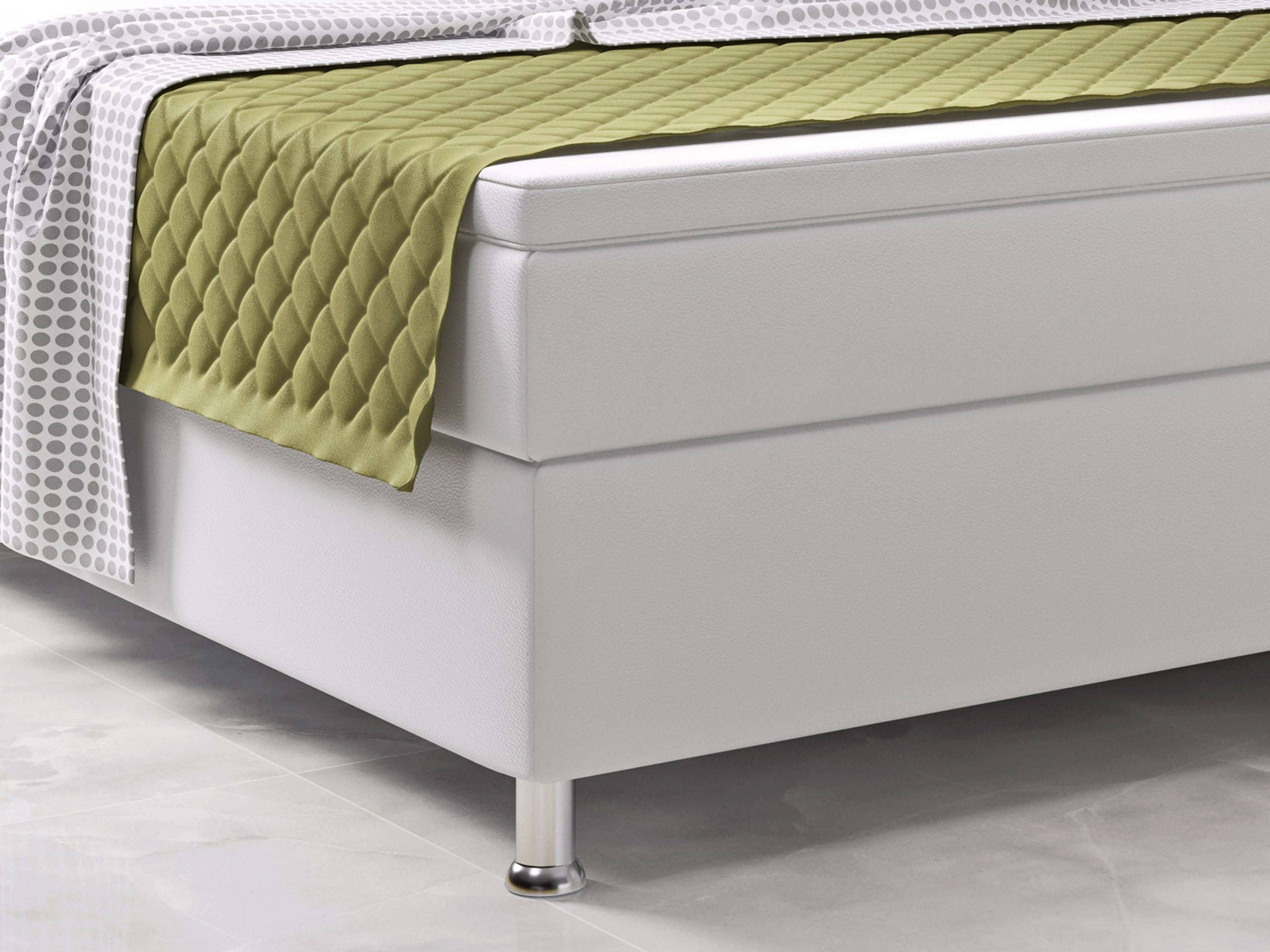 Boxspringbett Riva 180x200 Kunstleder Weiß TYP 3 - Interbed