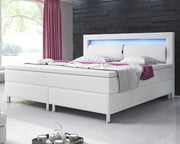Boxspringbett Milano 180x200 cm Kunstleder Weiß - Interbed