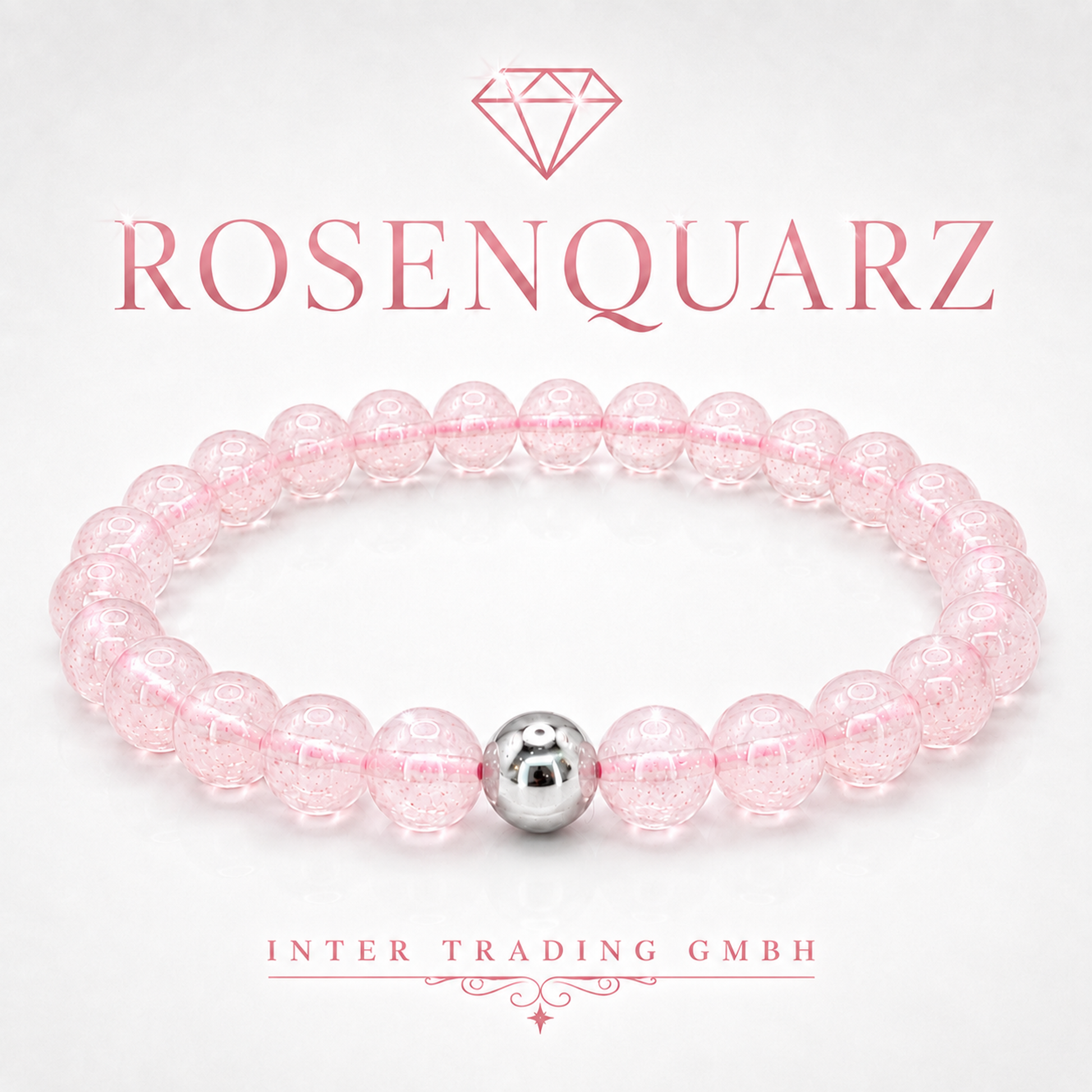 Rosenquarz Armband Edelsteinperlen 6 mm - Interbed
