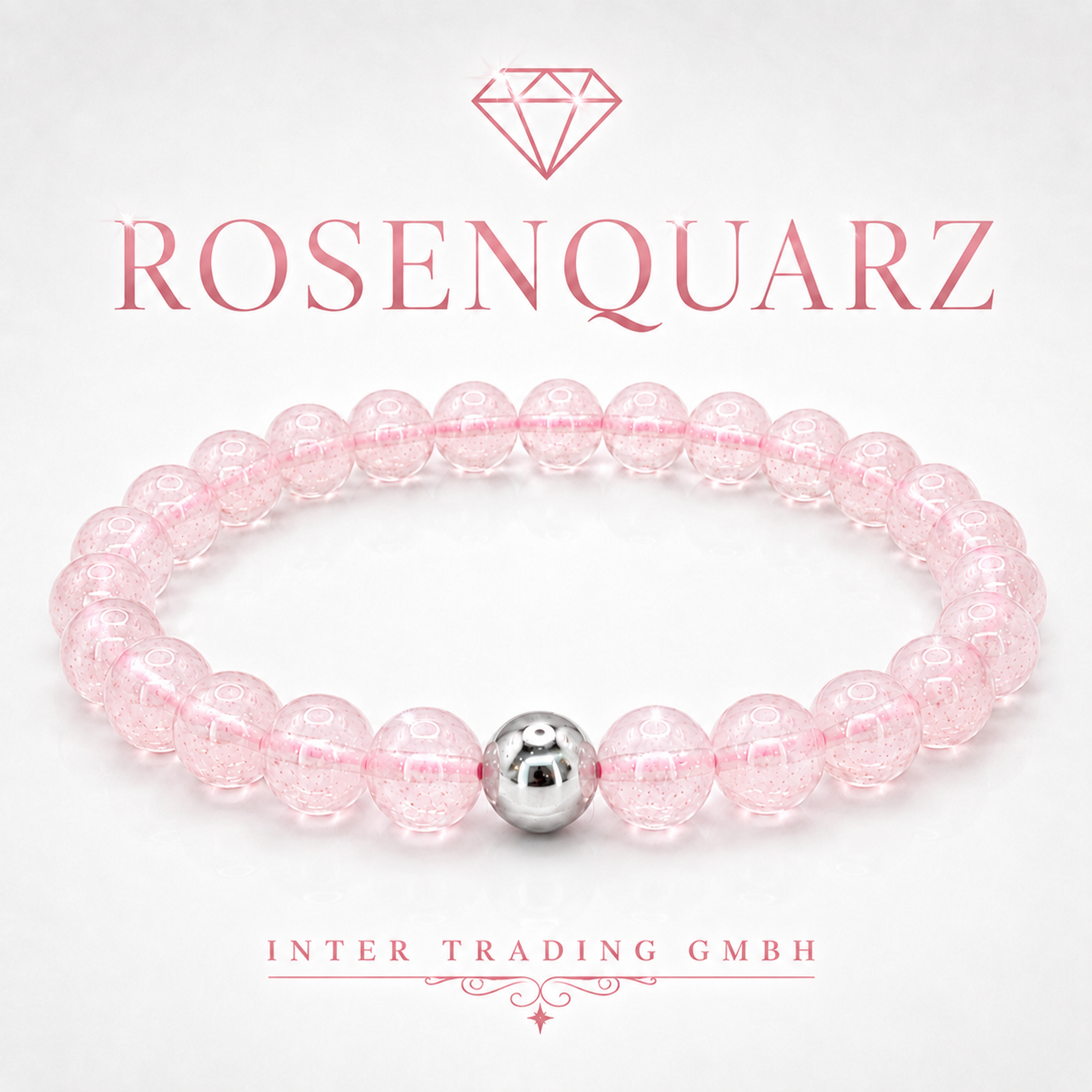 Rosenquarz Armband Edelsteinperlen 6 mm - Interbed