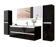 Badmöbel Set Kairo 4-teilig 120 cm Schwarz  - Interbed