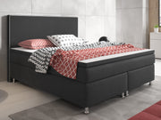 Boxspringbett K003 180x200 cm Anthrazit – Webstoff & PU-Topper - Interbed