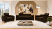 Exklusives Sofa-Set Utah Braun Samt | 3-Sitzer mit Bettfunktion, 2-Sitzer & Sessel | Verstellbare Kopfstützen - Interbed
