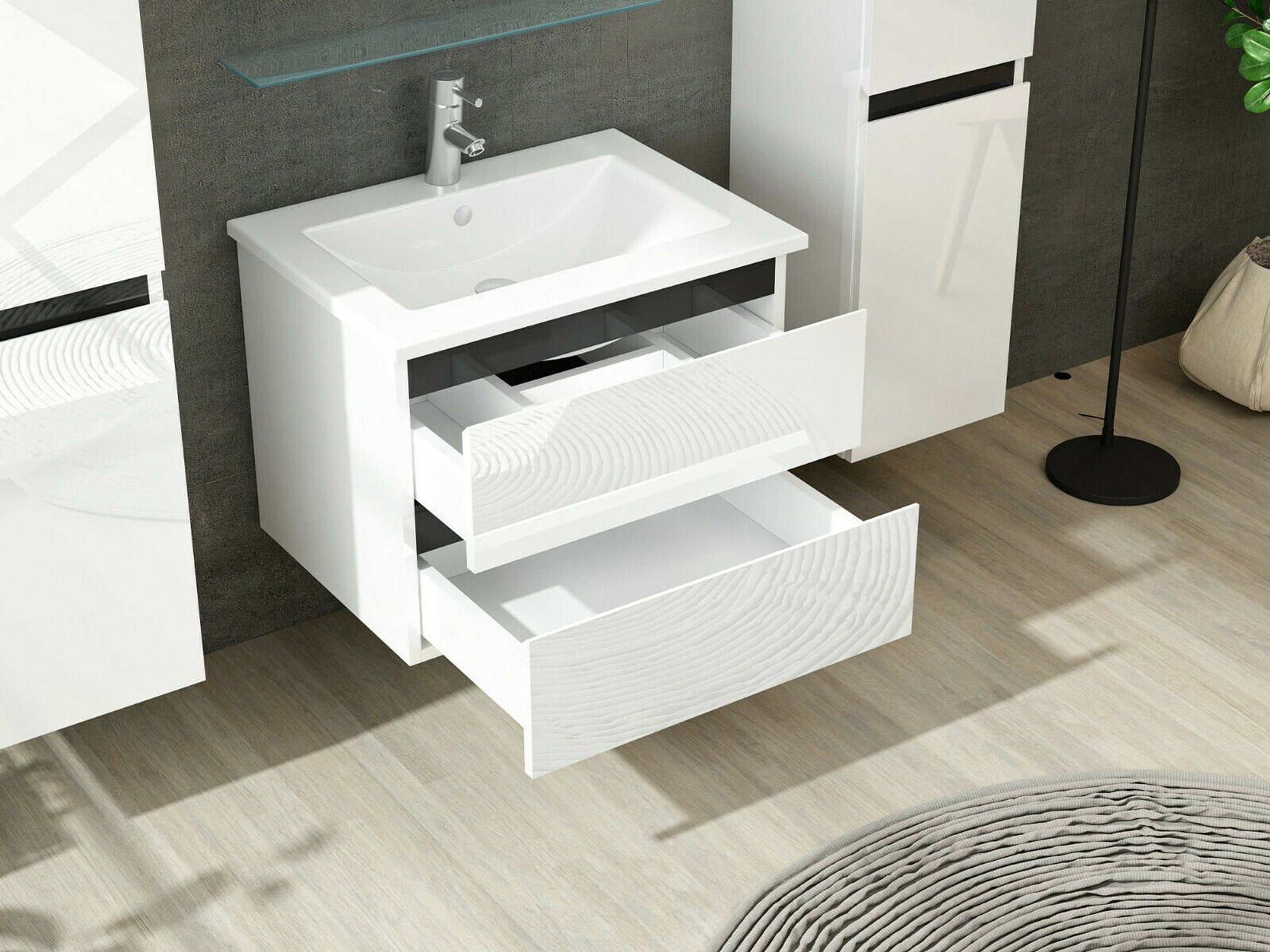 Badmöbel Set Kairo 4-teilig 60 cm Weiß - Interbed