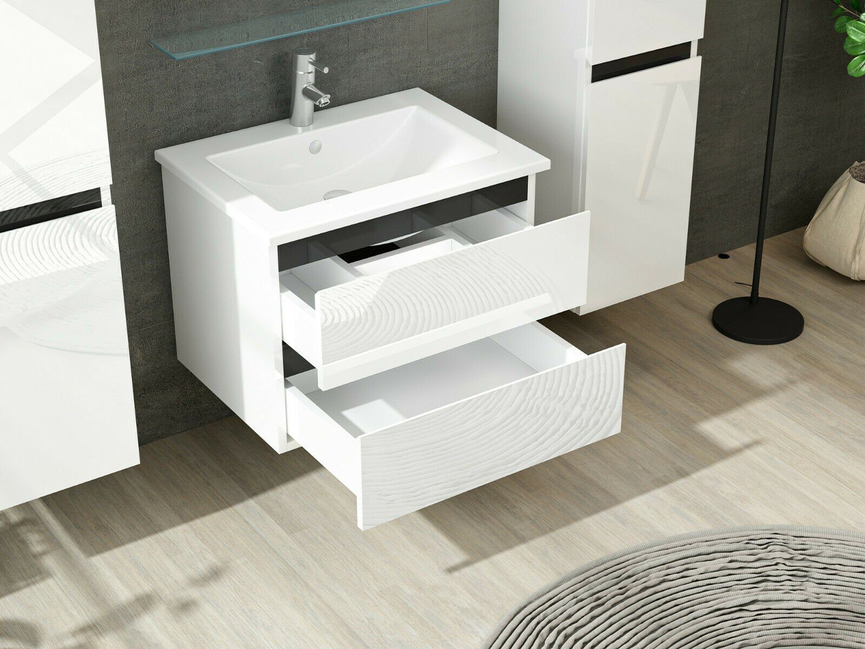 Badmöbel Set Kairo 4-teilig 60 cm Weiß - Interbed