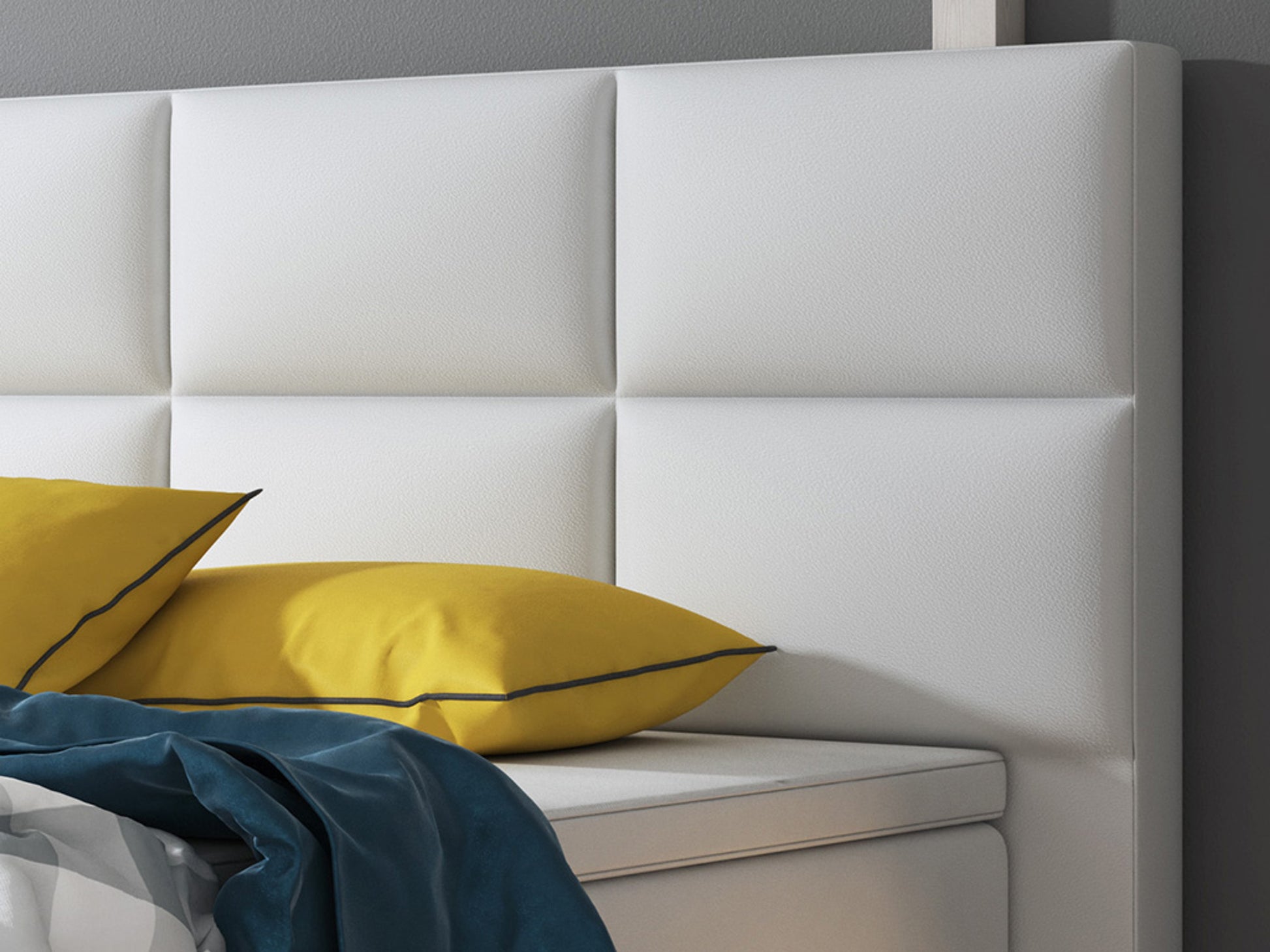 Boxspringbett Miami 180x200 cm Kunstleder Weiß - Interbed