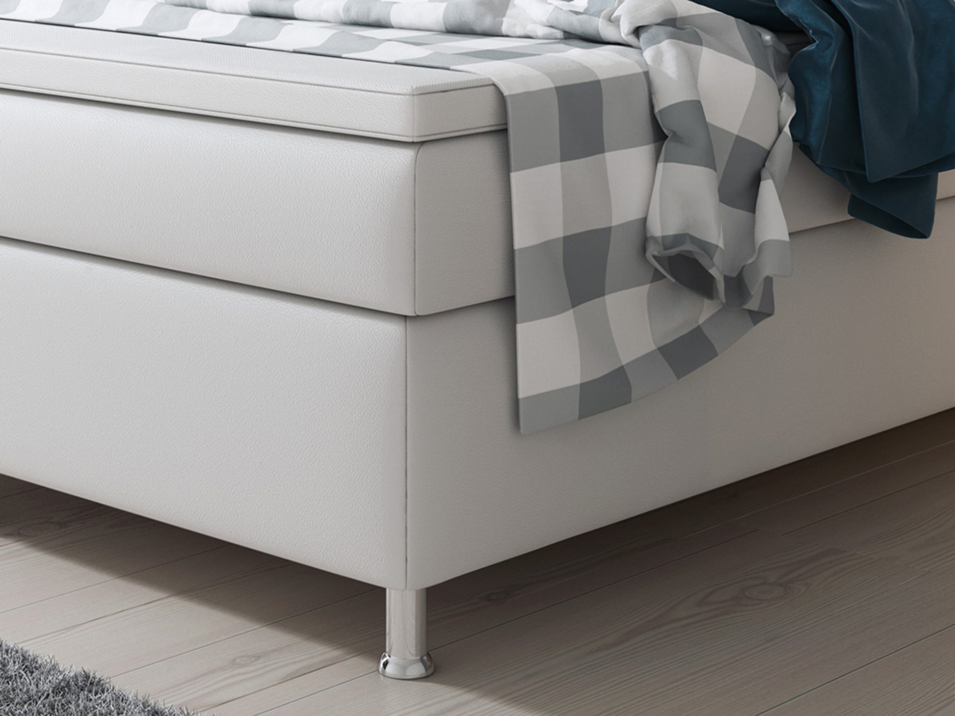 Boxspringbett Miami 180x200 cm Kunstleder Weiß - Interbed