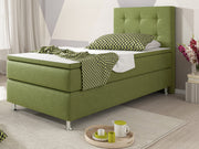 Boxspringbett KN009 90x200 Grün – Webstoff, Bonell-Federkern & PU-Topper - Interbed
