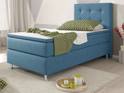 Boxspringbett Köln 90x200 – Webstoff Blau mit 7‑Zonen-Federkern & Topper - Interbed