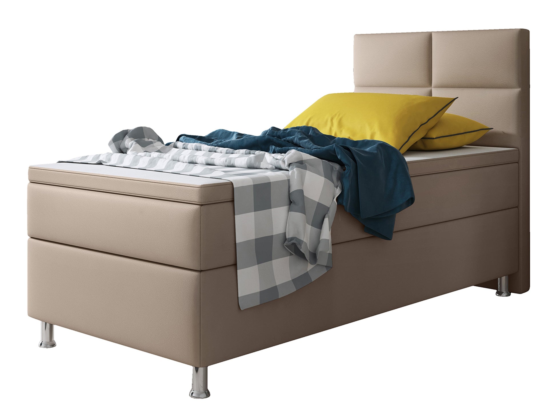 Boxspringbett Miami 90x200 cm Kunstleder Muddy - Interbed