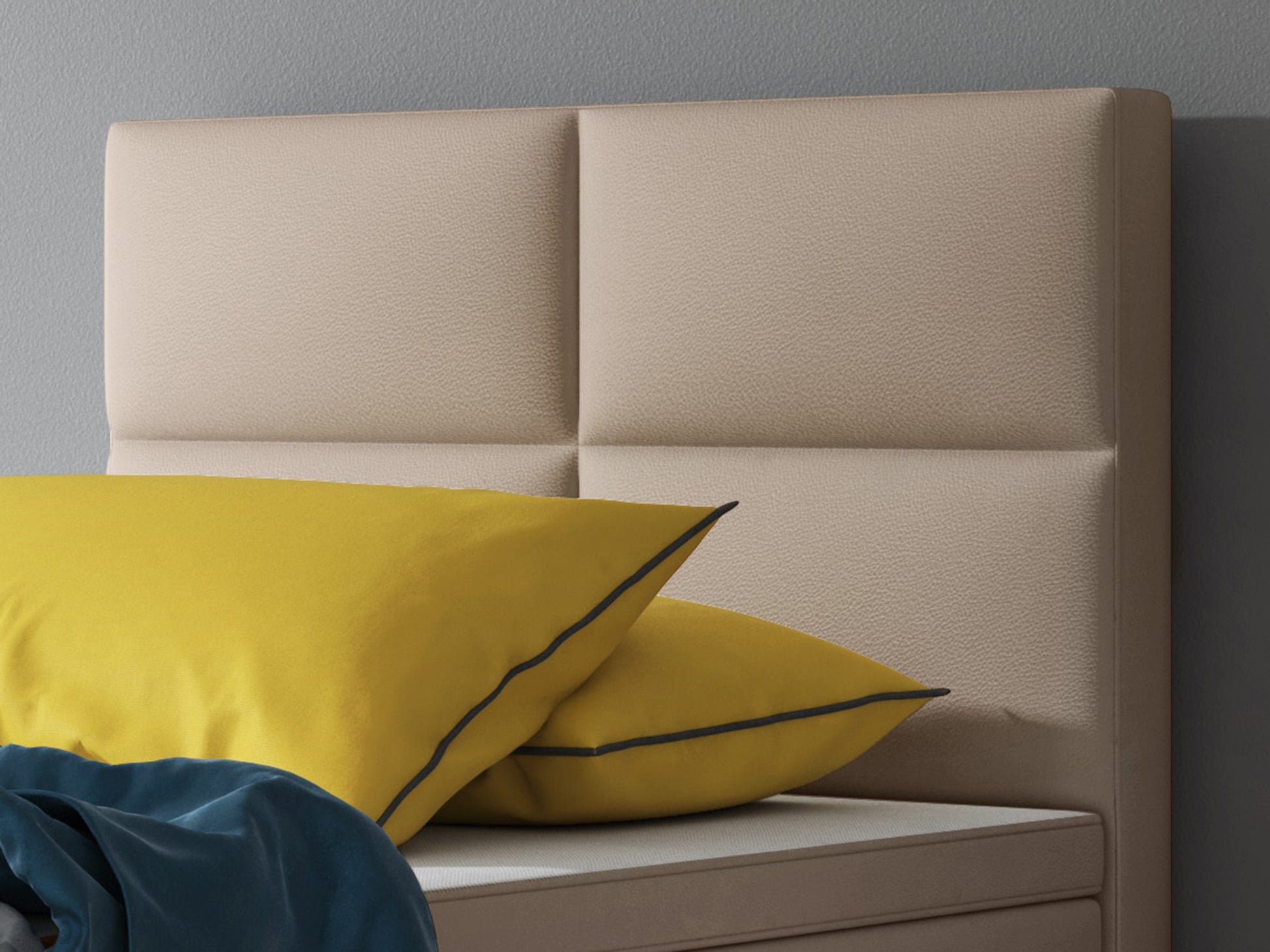 Boxspringbett Miami 90x200 cm Kunstleder Muddy - Interbed