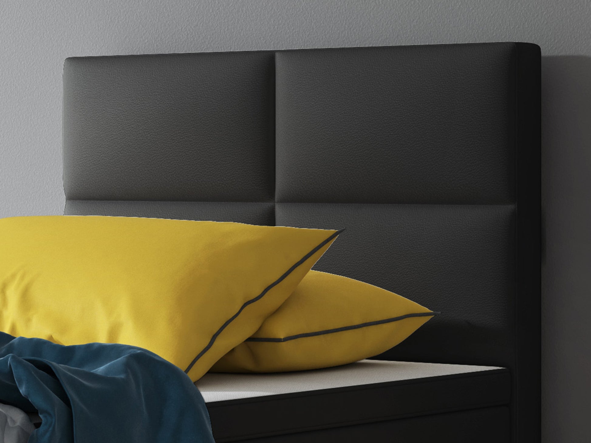 Boxspringbett Miami 90x200 cm Kunstleder schwarz - Interbed