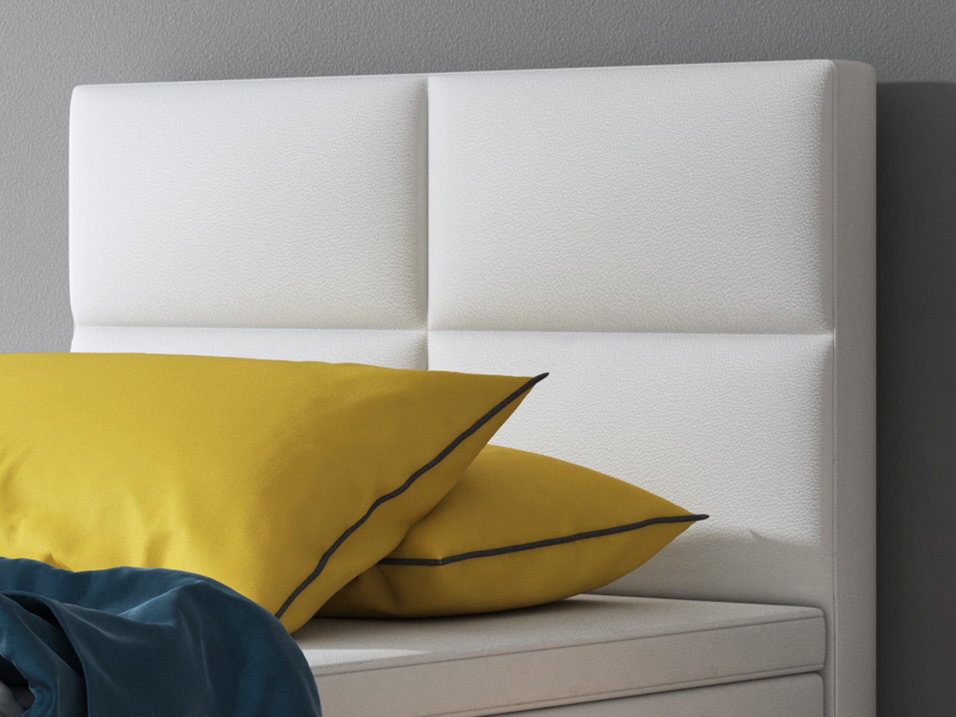 Boxspringbett Miami 90x200 – Kunstleder Weiß - Interbed