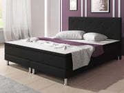 Boxspringbett Esra 180x200 Schwarz – Webstoff & PU-Topper - Interbed