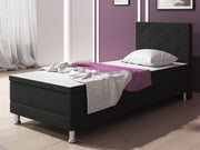 Boxspringbett Esra 90x200 Webstoff Schwarz – mit PU-Topper - Interbed