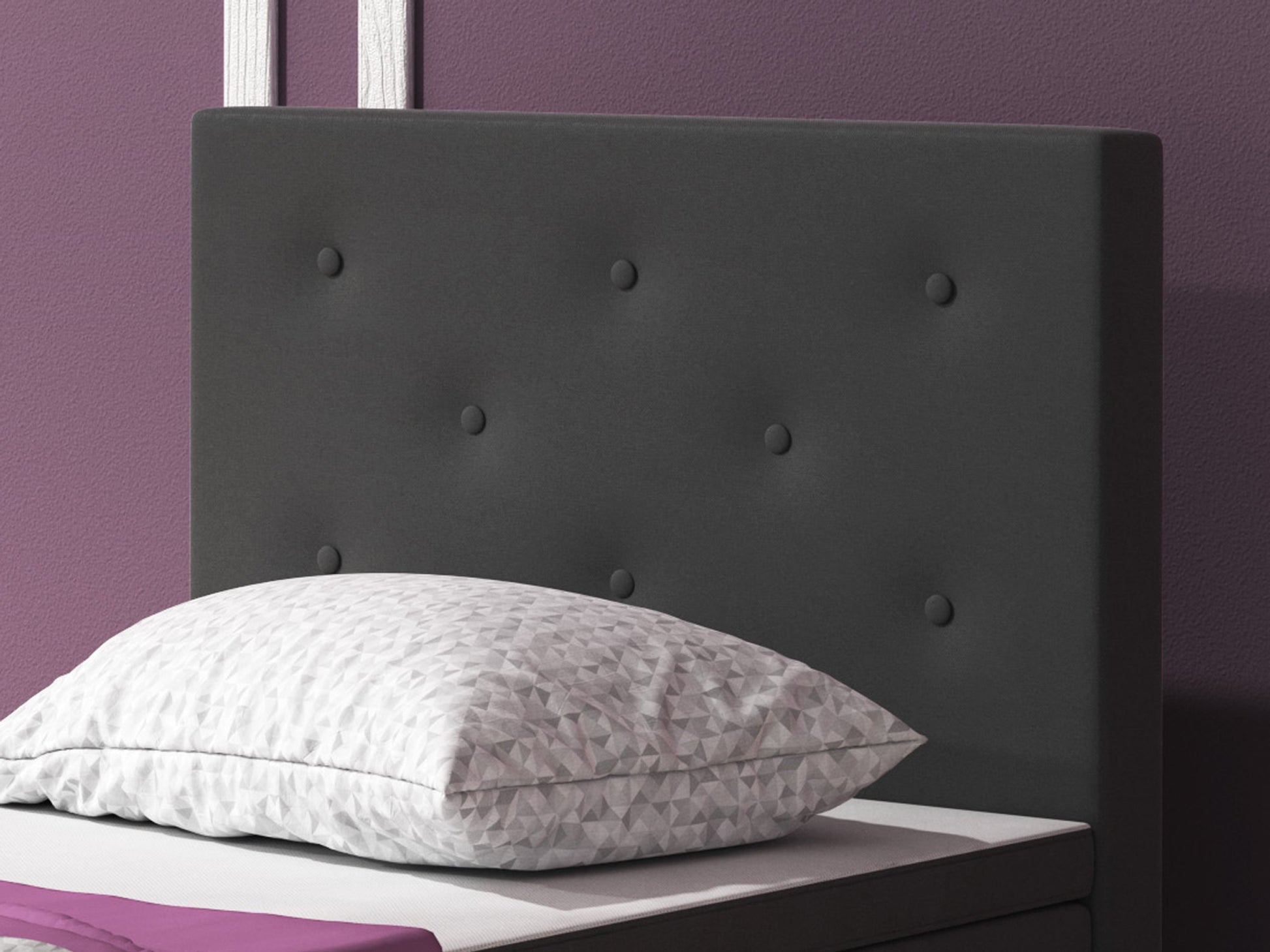Boxspringbett Esra 90x200 Webstoff Anthrazit - Interbed