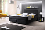 Boxspringbett Dallas 140x200 cm Webstoff Schwarz - Interbed