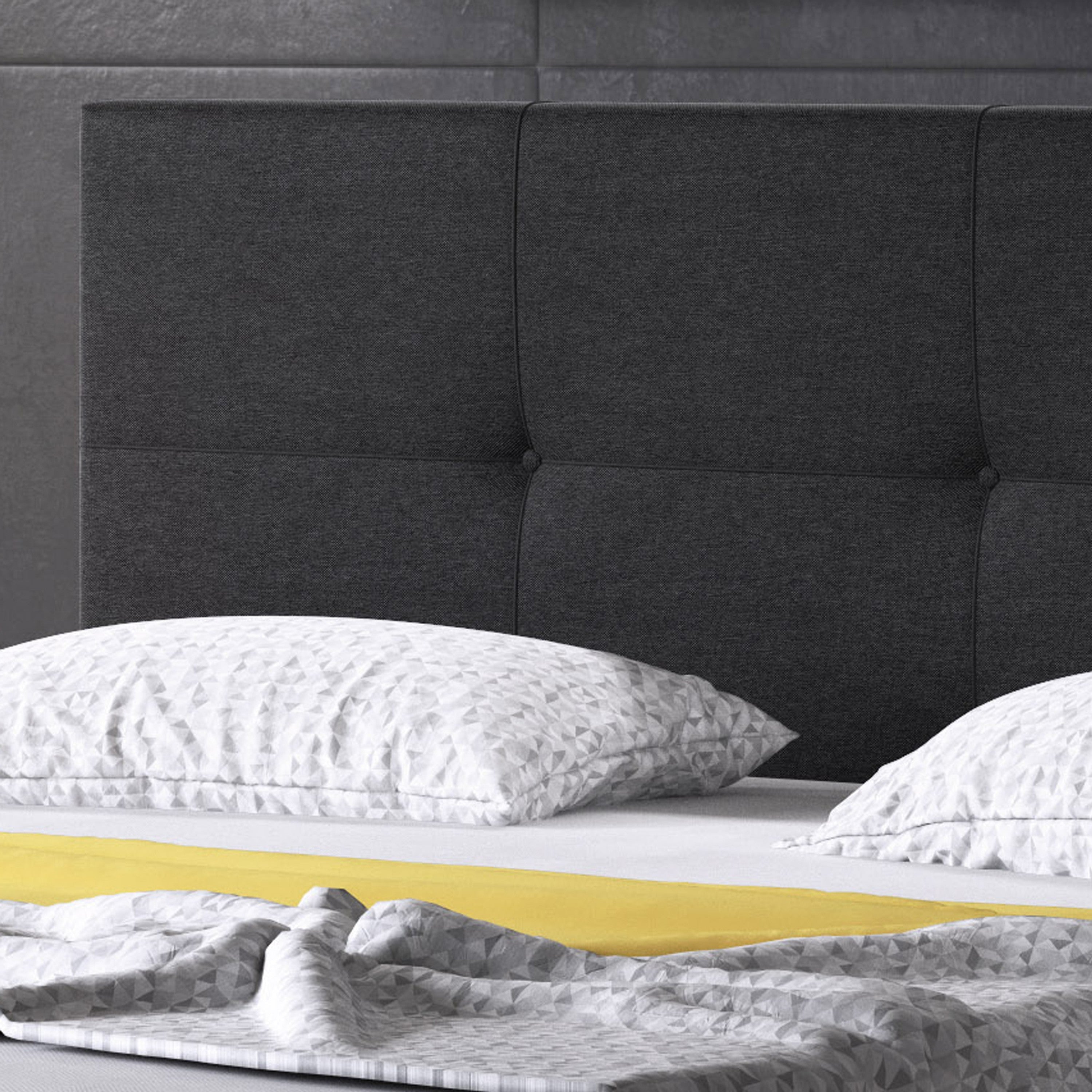 Boxspringbett D1 180x200 cm Webstoff Schwarz