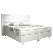 Boxspringbett Nizza 180×200 Weiß – Kunstleder, 7‑Zonen TFK & 6 cm Topper - Interbed