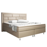 Boxspringbett Nizza 180x200 Muddy – Kunstleder, 7‑Zonen TFK & PU-Topper - Interbed