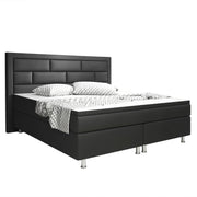 Boxspringbett Nizza 180x200 Kunstleder Schwarz – 7‑Zonen TFK & 6 cm Topper - Interbed