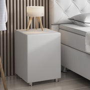 Nachttisch Hocker Kara Würfel 40×40×60 Weiß – Kunstleder - Interbed