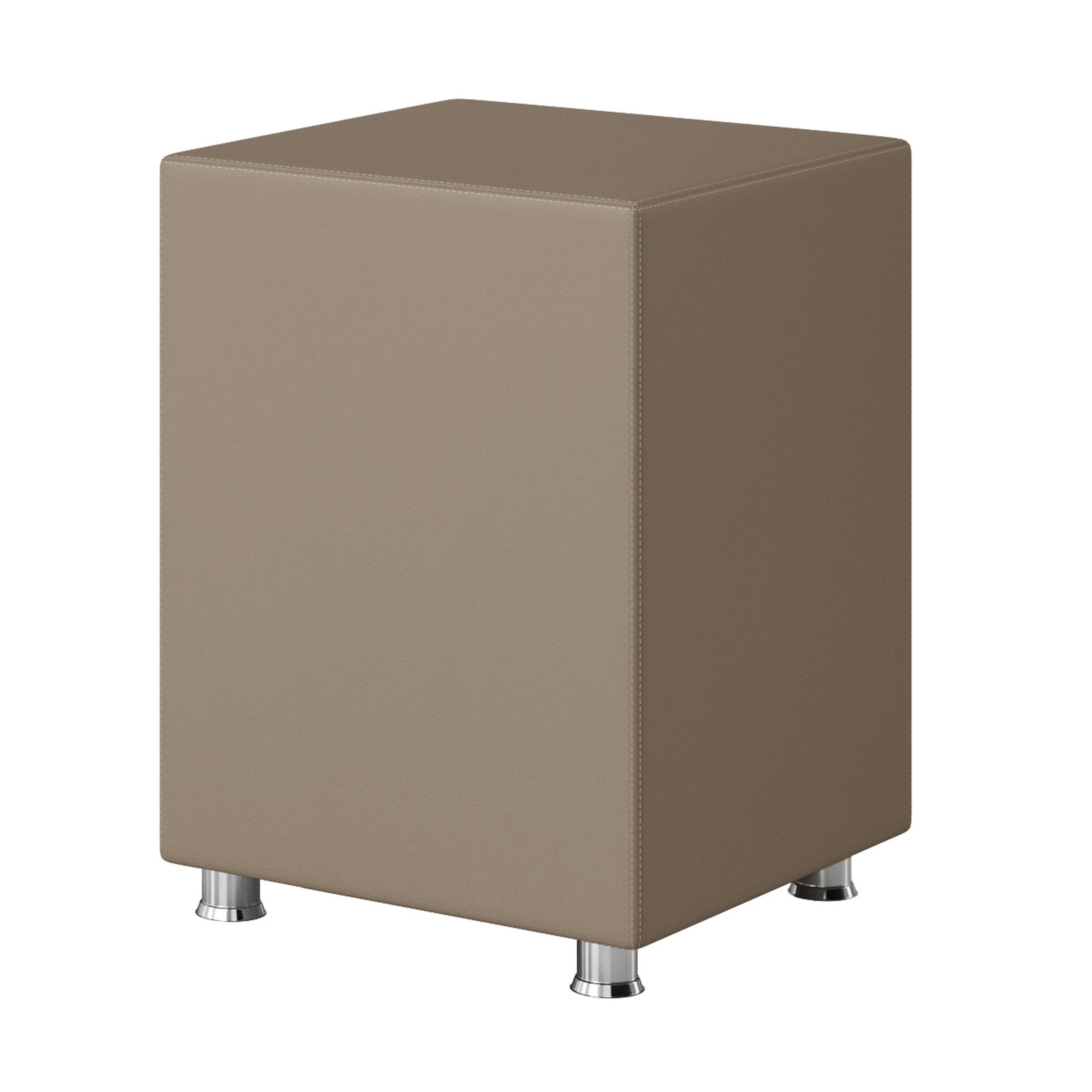 Nachttisch Hocker Kara Würfel Cube muddy 40x40x60 Kunstleder - Interbed