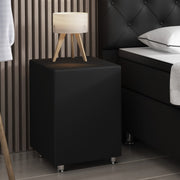 Nachttisch Hocker Kara Würfel 40x40x60 – Kunstleder Schwarz - Interbed