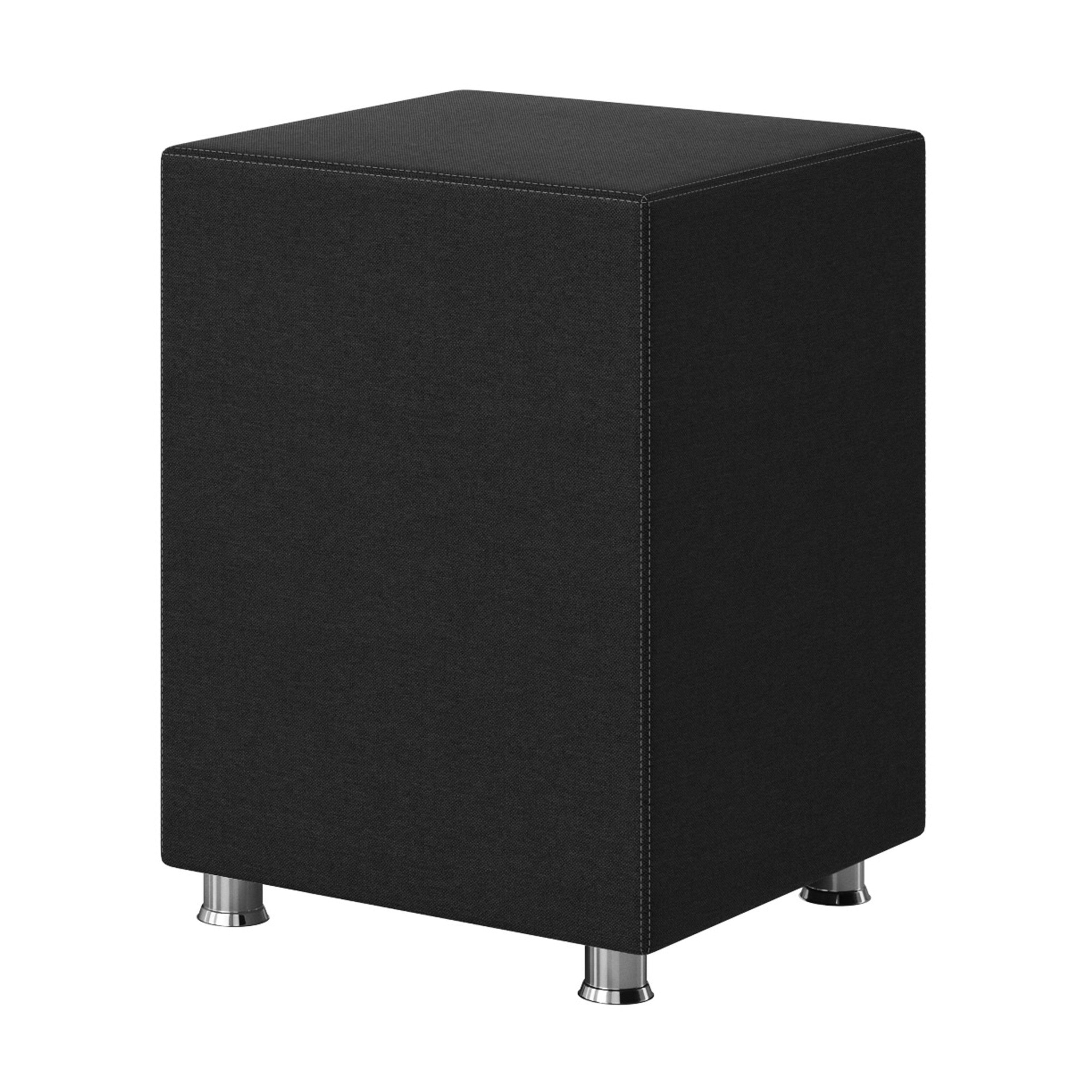 Nachttisch Hocker Kara Würfel Cube schwarz 40x40x60 Webstoff - Interbed