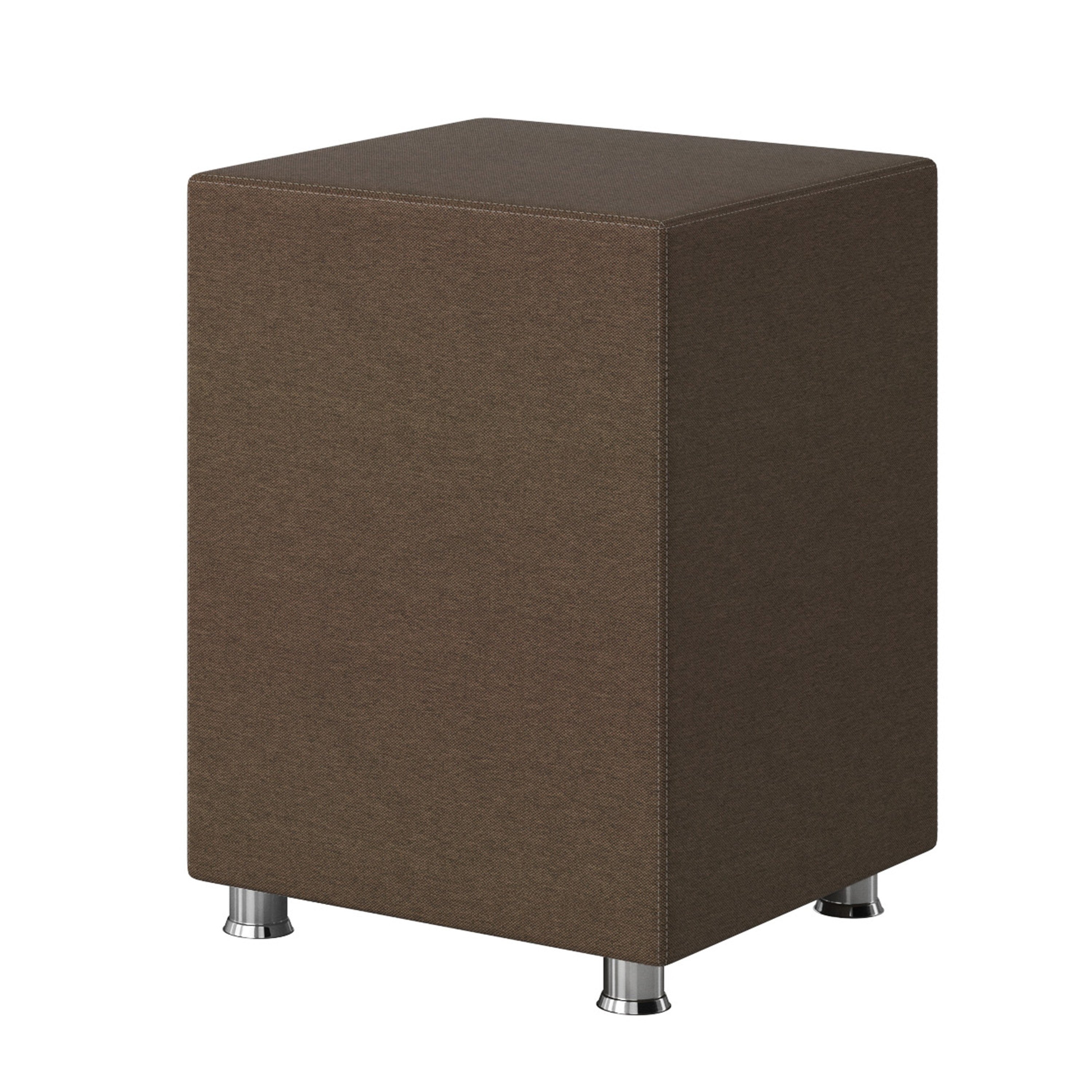 Nachttisch Hocker Kara Würfel Cube braun 40x40x60 Webstoff - Interbed