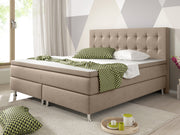 Boxspringbett Köln 140x200 cm Muddy – Webstoff, Federkern & PU-Topper - Interbed