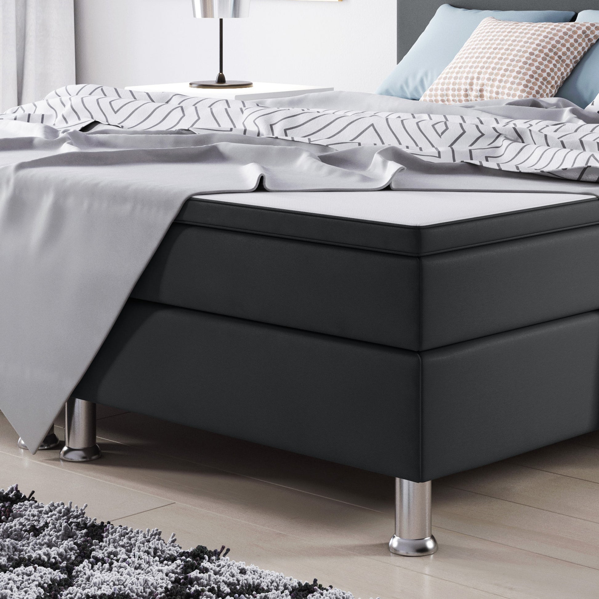 Boxspringbett Jump 180x200 Webstoff Anthrazit Typ 2 - Interbed