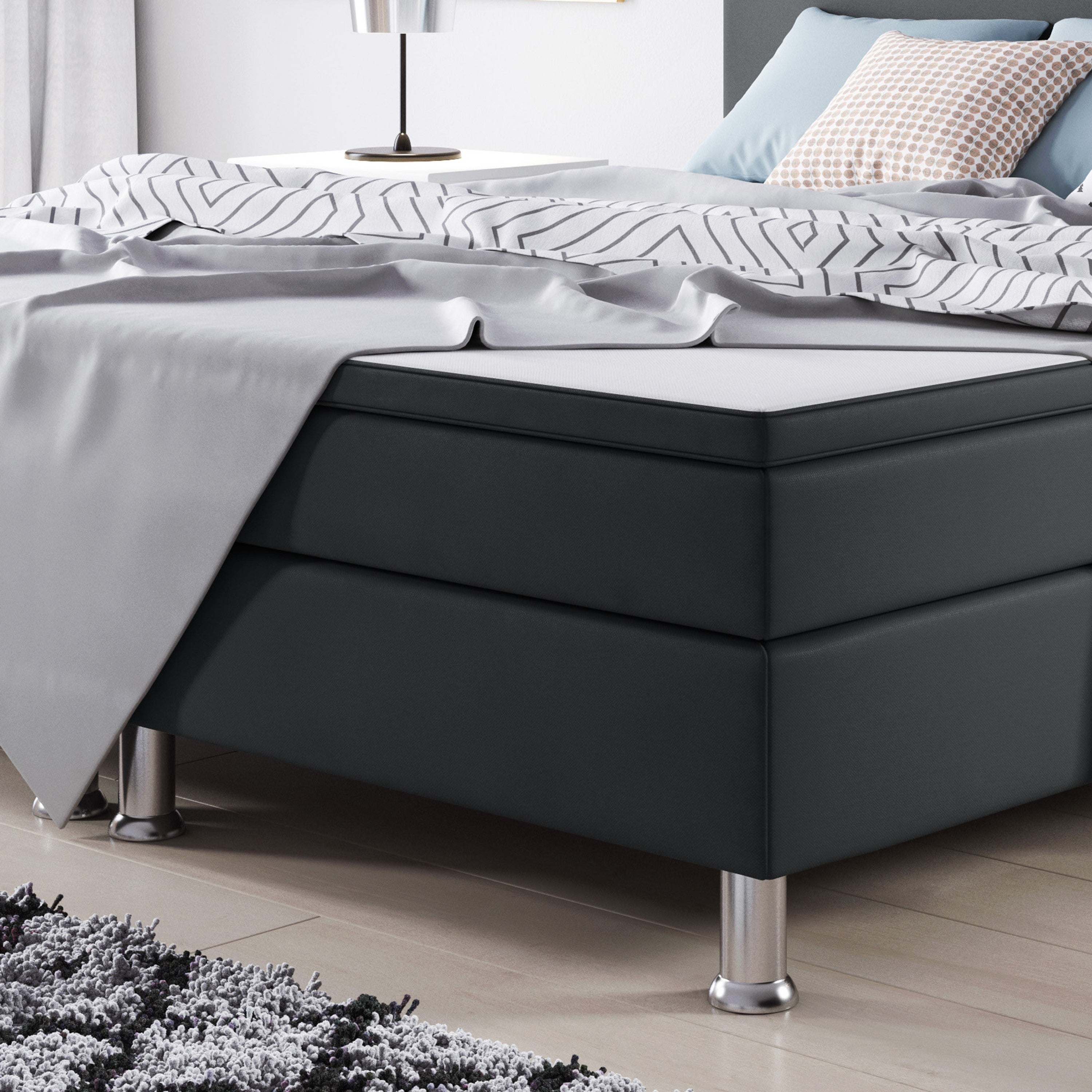 Boxspringbett Jump 180x200 Webstoff Anthrazit Typ 2 - Interbed