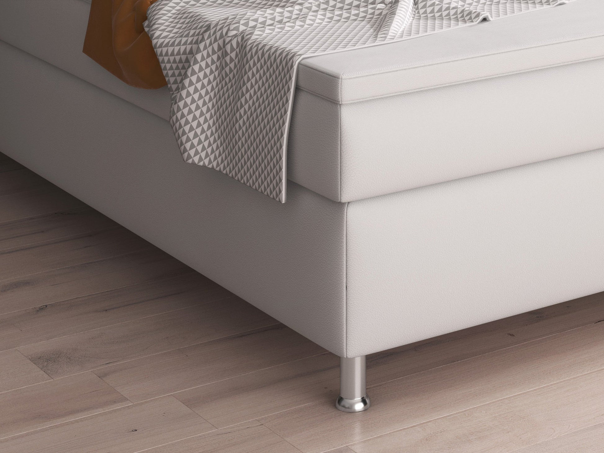 Boxspringbett Oslo 180x200 cm Kunstleder weiß Inter