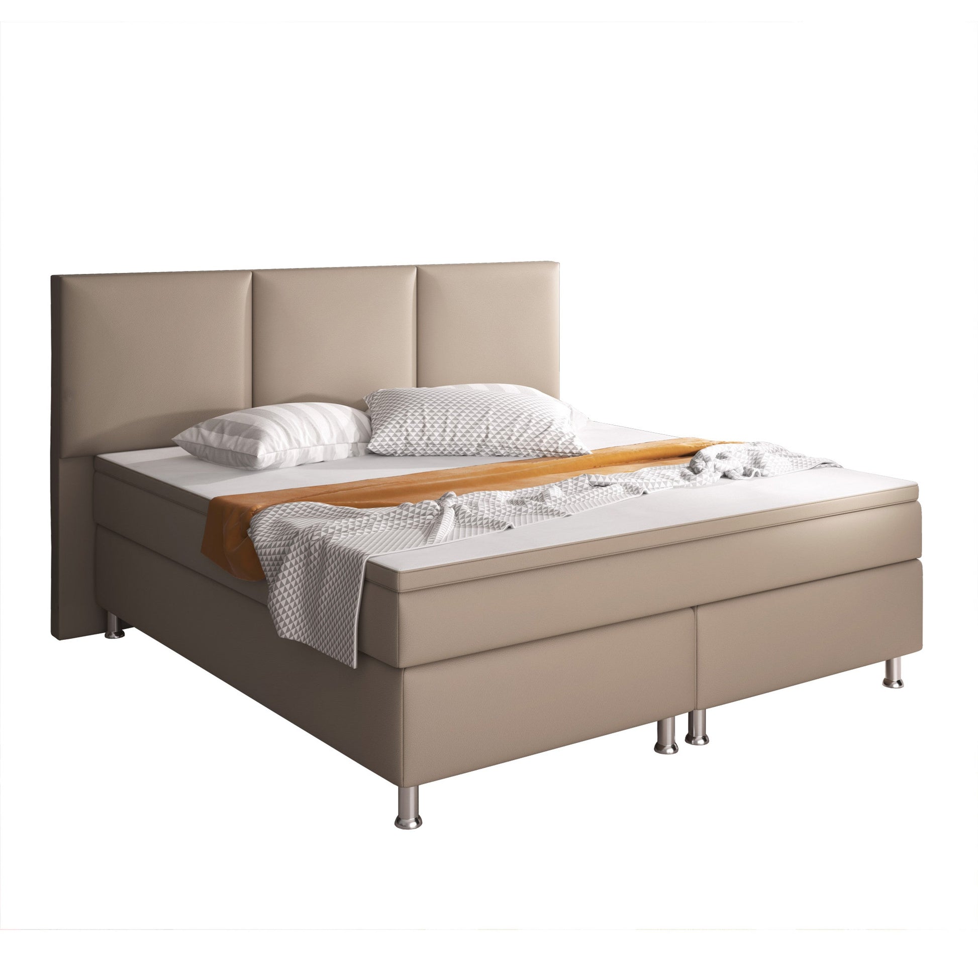 Boxspringbett Oslo 180x200 cm Kunstleder muddy Inter