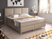 Boxspringbett Oslo 180x200 Kunstleder Muddy – 7‑Zonen Matratze & PU‑Topper - Interbed